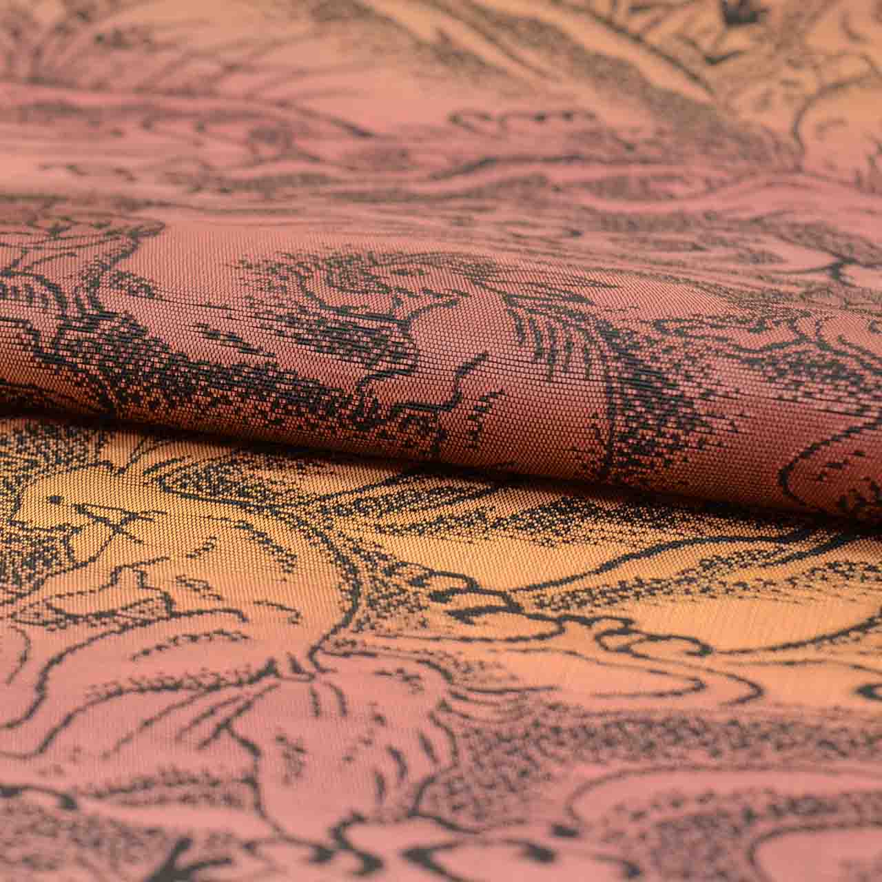 Vintage Japanese Obi | Sha-re Fukuro Obi | Silk Nishijin | Choju-Giga Scrolls | Handwoven | Housho | Sustainable | uu2596b