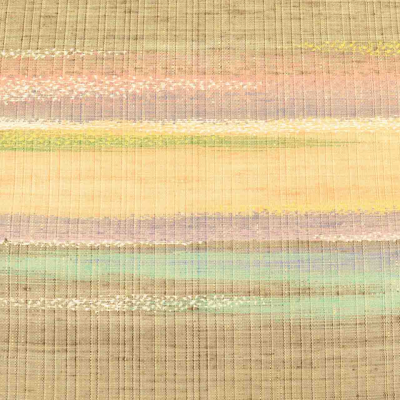 Vintage Japanese Obi | Summer Reversible Fukuro Obi | Silk Tsumugi | Deer Stripe | Nishijin Artist Signed | Sustainable | uu2598b
