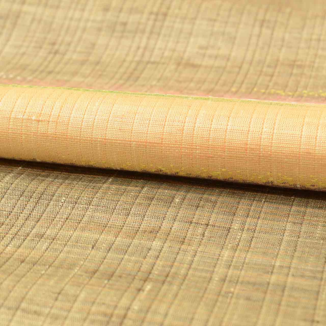 Vintage Japanese Obi | Summer Reversible Fukuro Obi | Silk Tsumugi | Deer Stripe | Nishijin Artist Signed | Sustainable | uu2598b