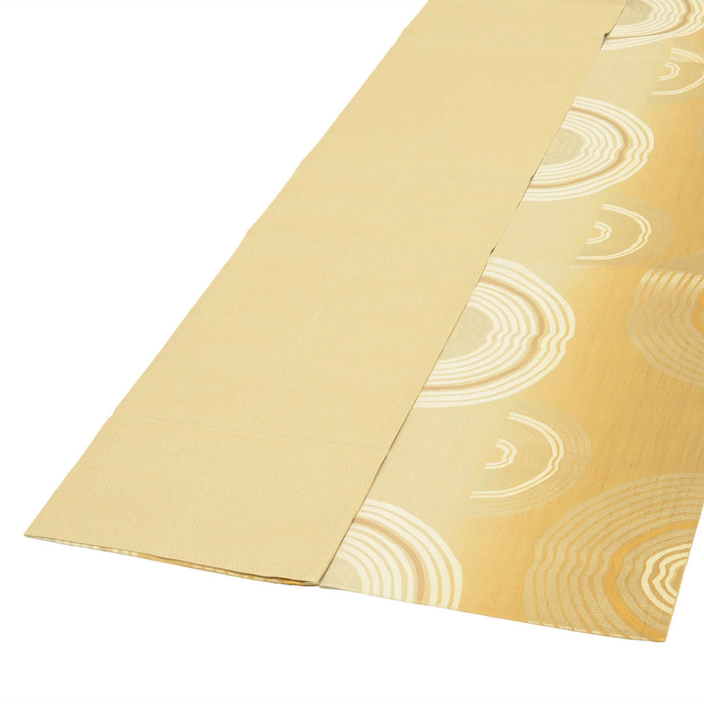 Vintage Japanese Obi | Sha-re Fukuro Obi | Brown Silk Tsumugi | Semicircle Gold Thread | Sustainable | uu2599b