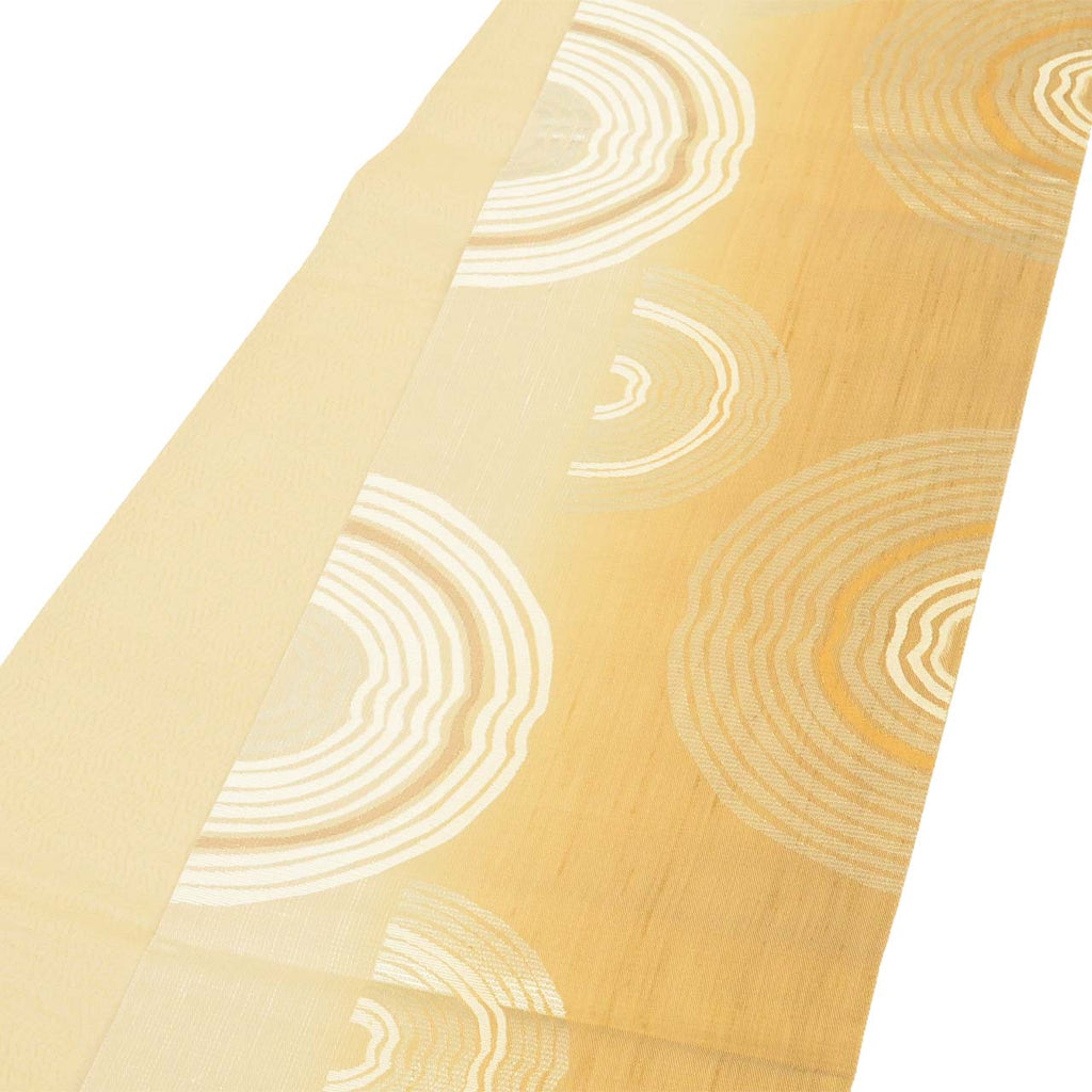 Vintage Japanese Obi | Sha-re Fukuro Obi | Brown Silk Tsumugi | Semicircle Gold Thread | Sustainable | uu2599b