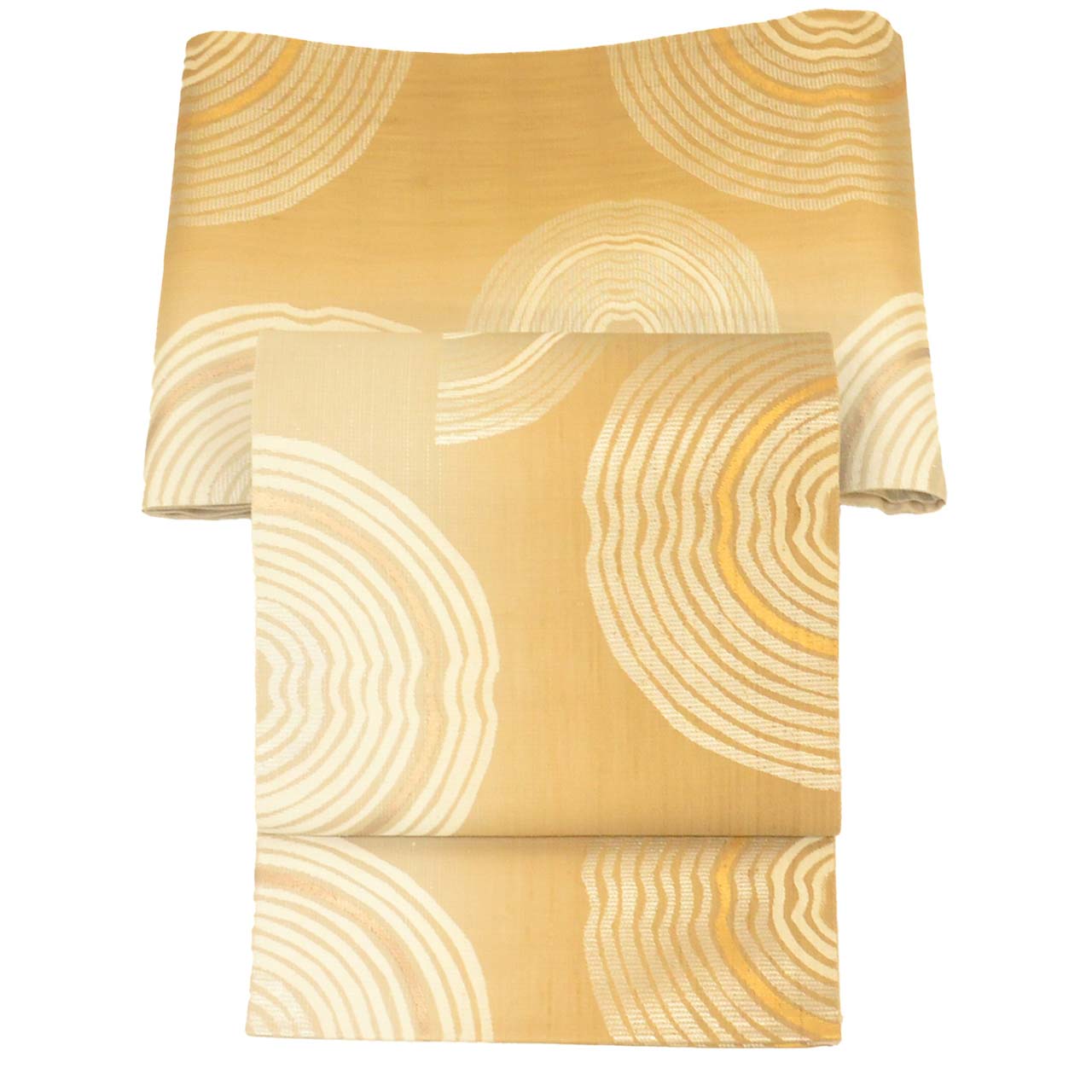 Vintage Japanese Obi | Sha-re Fukuro Obi | Brown Silk Tsumugi | Semicircle Gold Thread | Sustainable | uu2599b