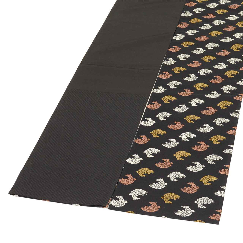 Vintage Japanese Obi | Sha-re Fukuro Obi | Black Silk | Koi Fish | Saki-ori Shosoin | Sustainable | uu2600b