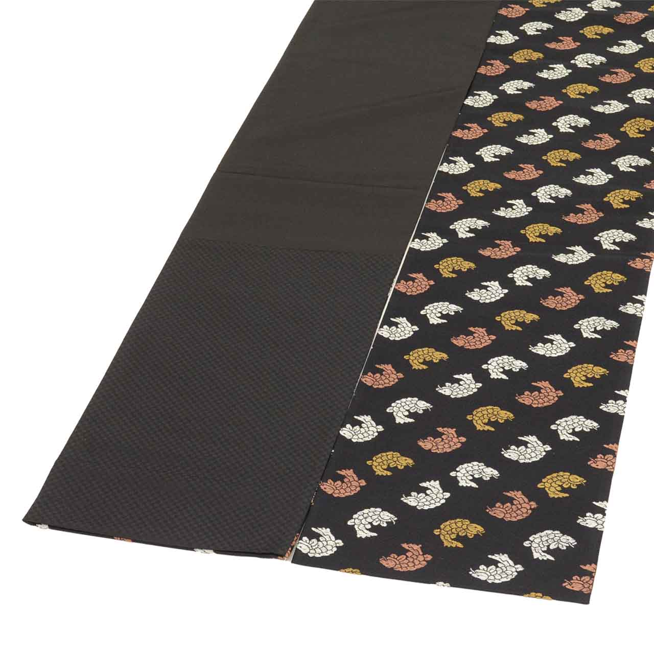 Vintage Japanese Obi | Sha-re Fukuro Obi | Black Silk | Koi Fish | Saki-ori Shosoin | Sustainable | uu2600b