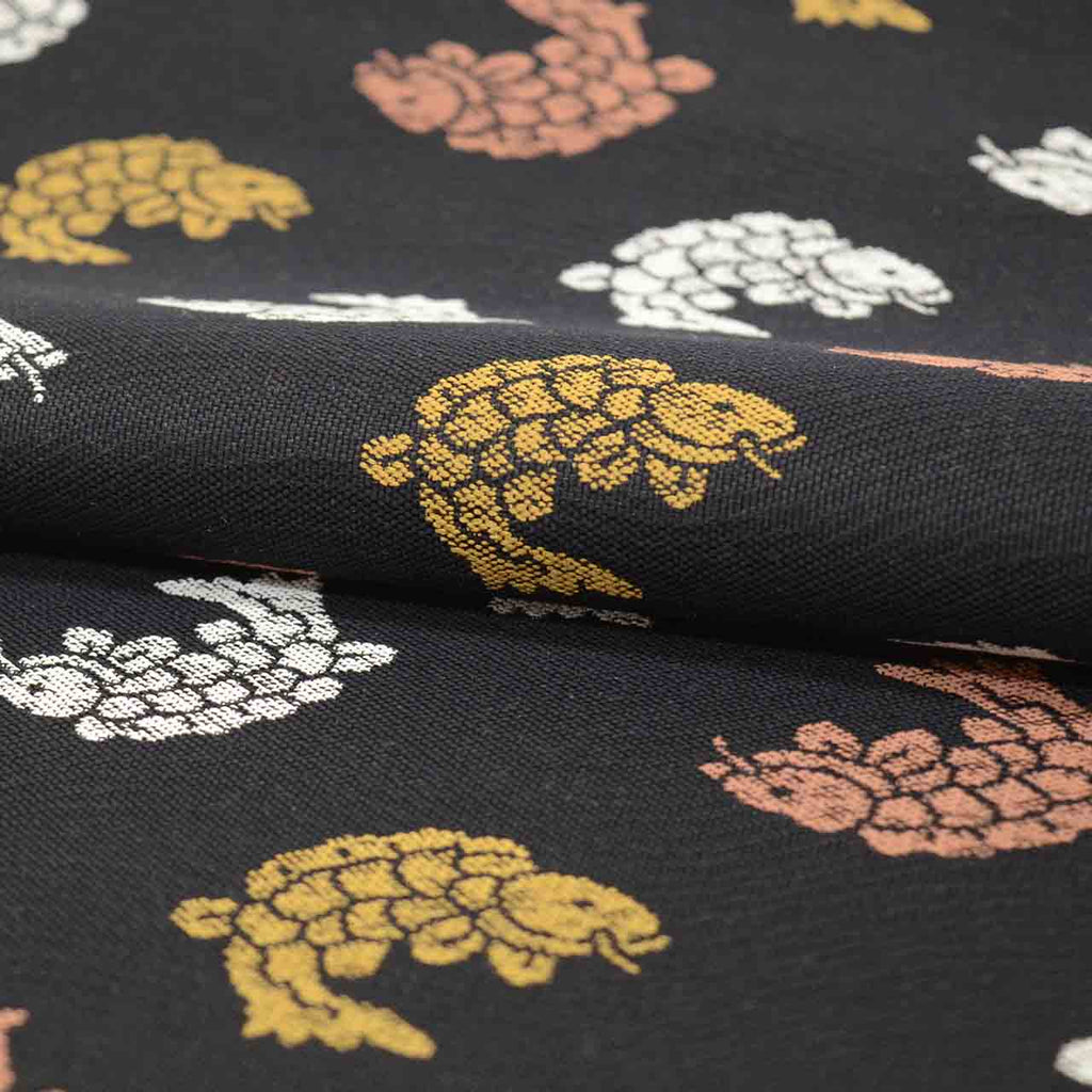 Vintage Japanese Obi | Sha-re Fukuro Obi | Black Silk | Koi Fish | Saki-ori Shosoin | Sustainable | uu2600b