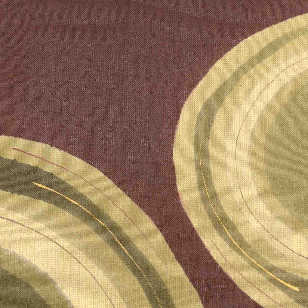 Vintage Japanese Obi | Sha-re Fukuro Obi | Brown Silk Tsumugi | Semicircle Pattern | Gold Foil | Sustainable | uu2601b