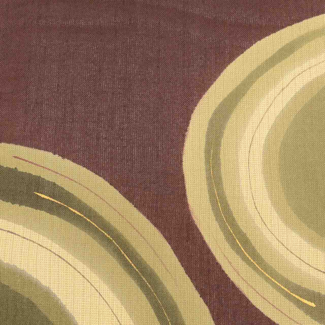 Vintage Japanese Obi | Sha-re Fukuro Obi | Brown Silk Tsumugi | Semicircle Pattern | Gold Foil | Sustainable | uu2601b