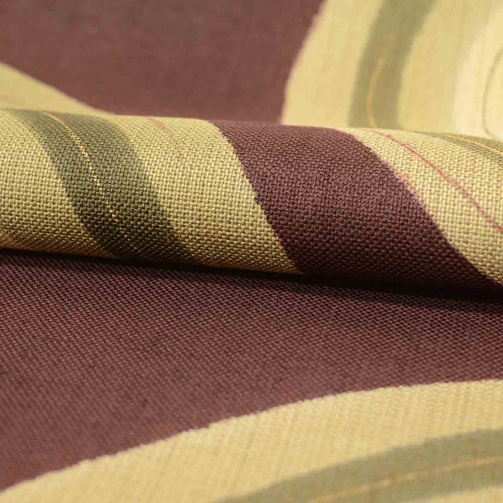 Vintage Japanese Obi | Sha-re Fukuro Obi | Brown Silk Tsumugi | Semicircle Pattern | Gold Foil | Sustainable | uu2601b