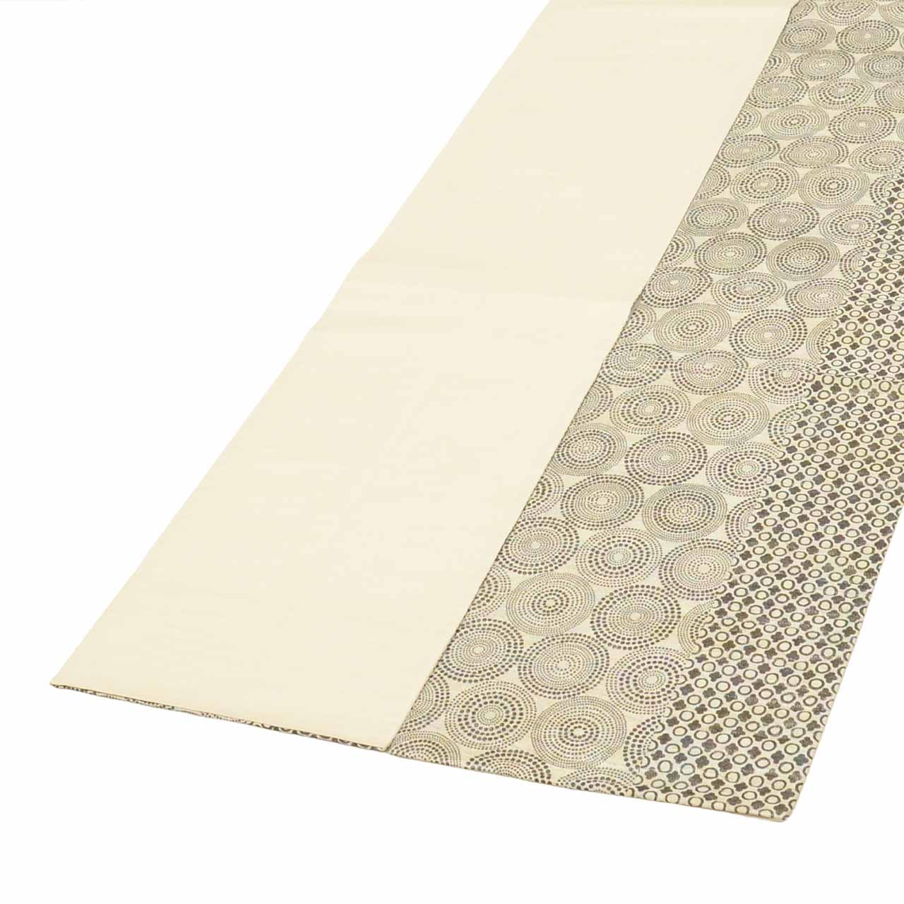 Vintage Japanese Obi | Fukuro Obi | Gray Silver Silk | Circle Pattern | Fukure-ori | Semi-formal | Sustainable | uu2606b
