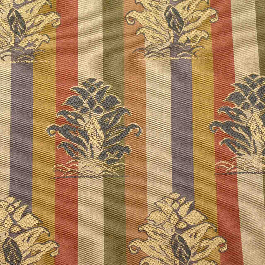 Vintage Japanese Obi | Nagoya Obi | Brown Silk | Stripe Botanical | Casual | Sustainable | uu2610b