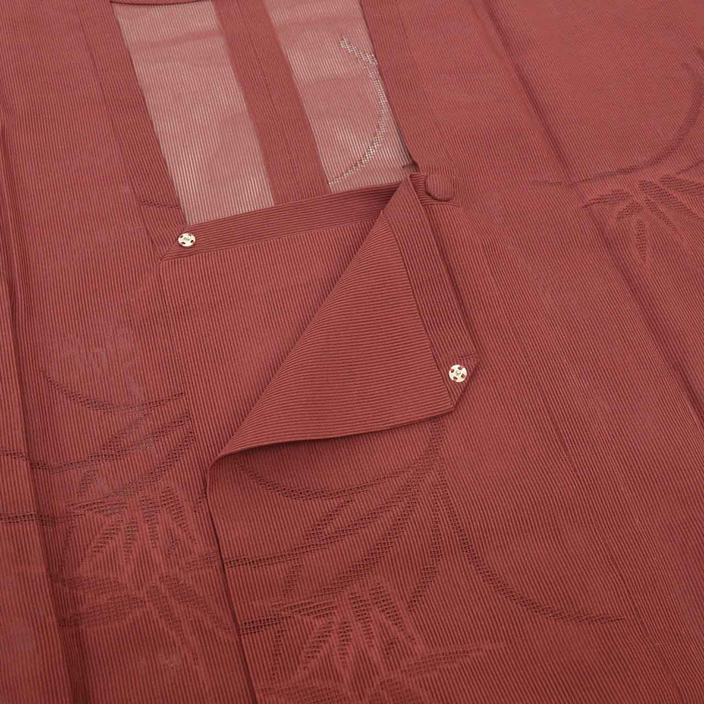 Vintage Japanese Kimono | Summer Michiyuki Coat | Red Silk Ro | Floral | Excellent | Sustainable | uu2623b