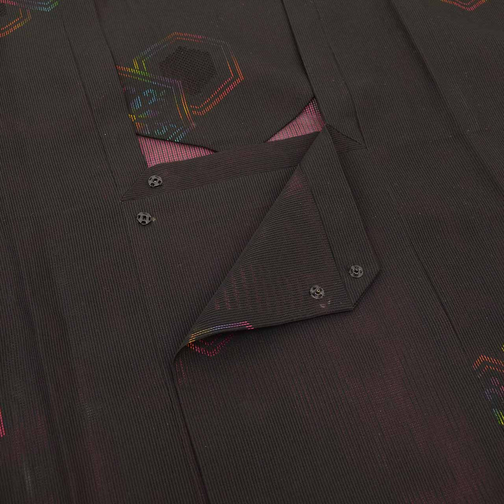Vintage Japanese Kimono | Summer Rain Coat | Black Silk Ro | Tortoiseshell Floral | Long | Sustainable | uu2624b