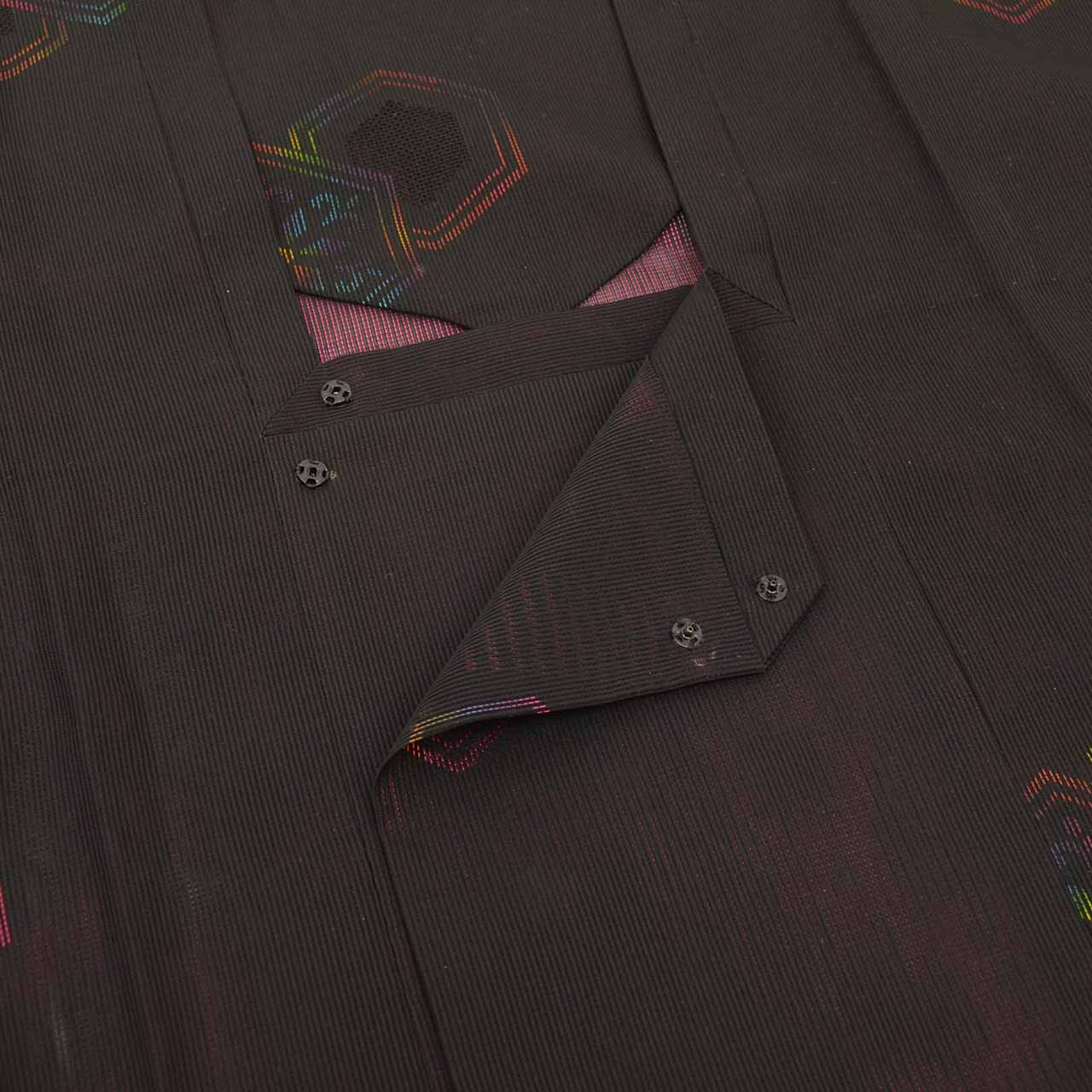Vintage Japanese Kimono | Summer Rain Coat | Black Silk Ro | Tortoiseshell Floral | Long | Sustainable | uu2624b