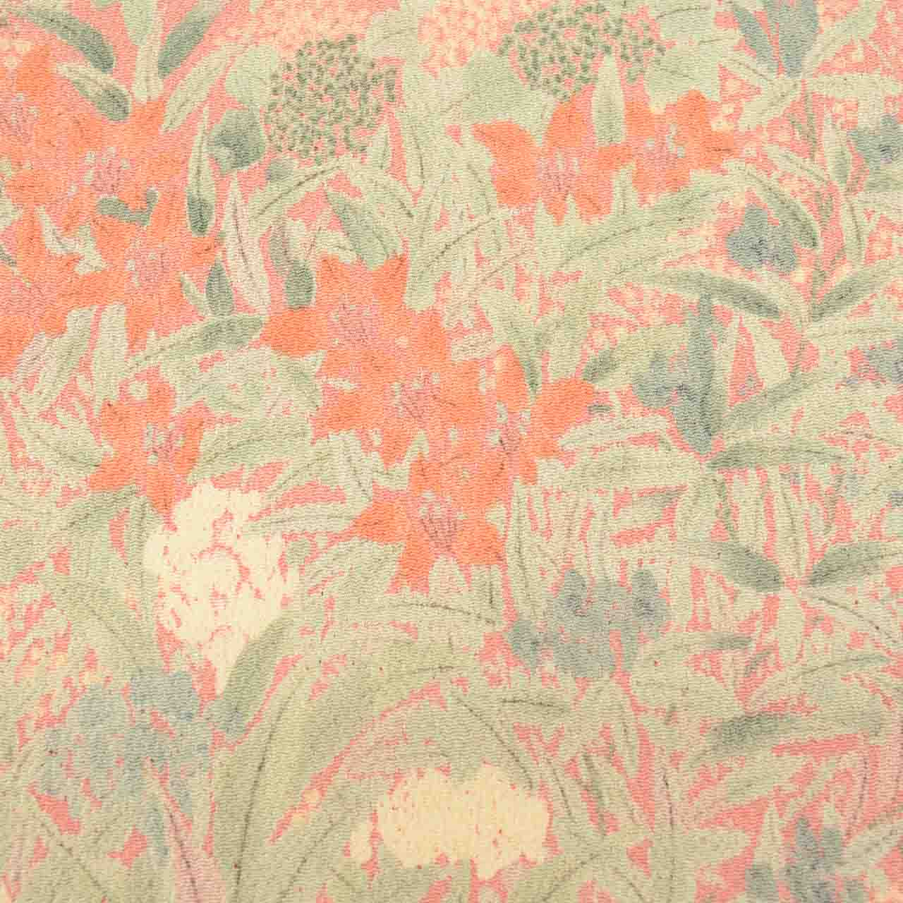 [Used] Recycled Kimono, Komon style, Pure Silk, Size SS (Small Height), Good Condition, Length 147.0cm (57.9in), Sleeve Length 61.5cm (24.2in), Lined, Ready-made, Crepe fabric, Pink, Floral pattern, Silk, Reused, uu2674b 