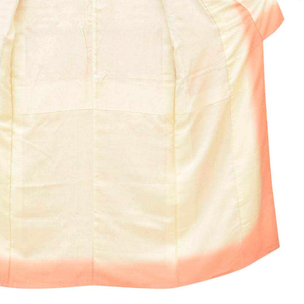 [Used] Recycled Kimono, Komon style, Pure Silk, Size SS (Small Height), Good Condition, Length 147.0cm (57.9in), Sleeve Length 61.5cm (24.2in), Lined, Ready-made, Crepe fabric, Pink, Floral pattern, Silk, Reused, uu2674b 