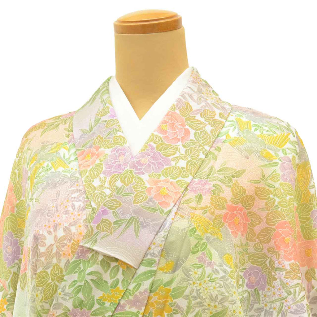 [Used] Recycled Kimono, Komon style, Synthetic fiber, Size M (slightly larger than L), Good condition, Length 158.0cm (62.2in), Sleeve length 65.8cm (25.9in), Lined, Ready-made, Unused, Washable kimono, Reuse uu2677b 