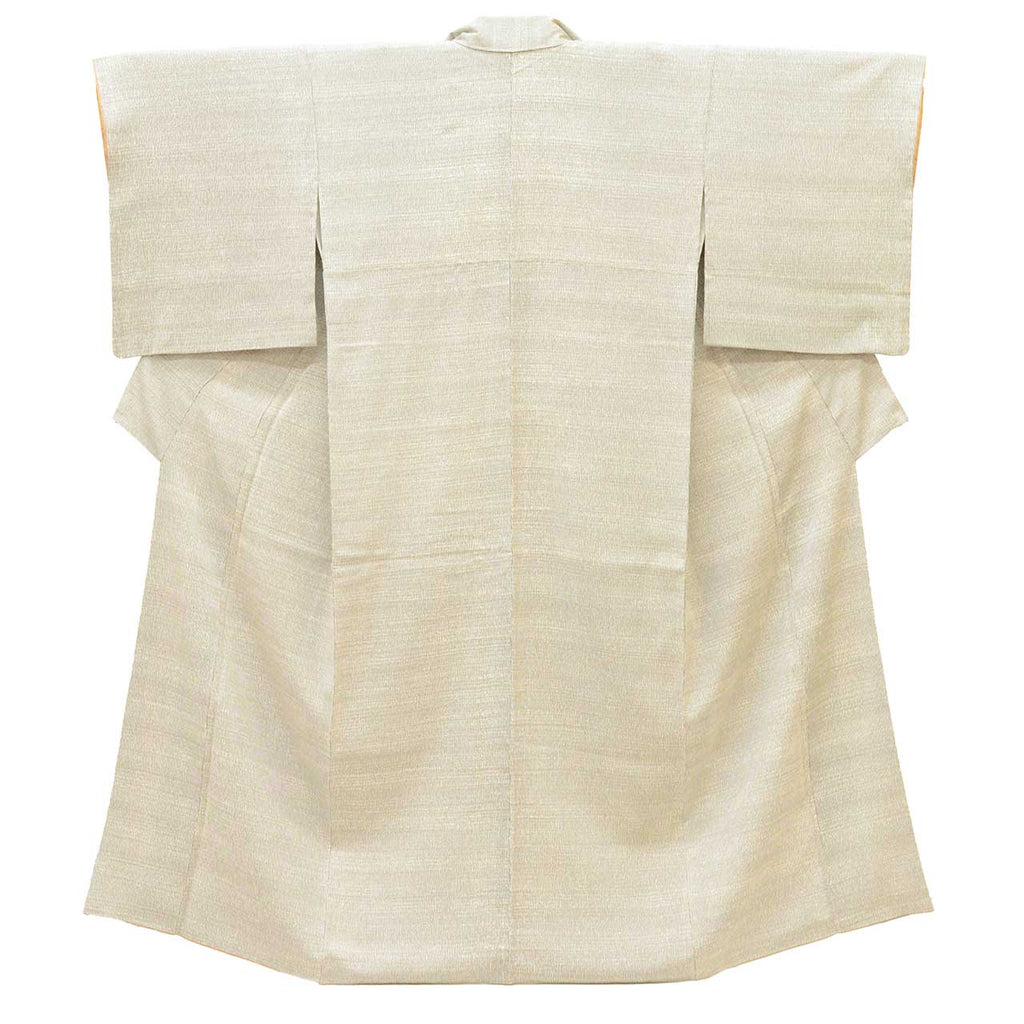 [Used] Recycled Kimono, Komon Kimono, Pure Silk, Size S (Slightly Plus Size L), Special Item, Length 154.0cm (60.6in), Sleeve Length 66.7cm (26.3in), Lined, Ready-made, Textured Weave, Gray, Silk, Reused uu2682b 