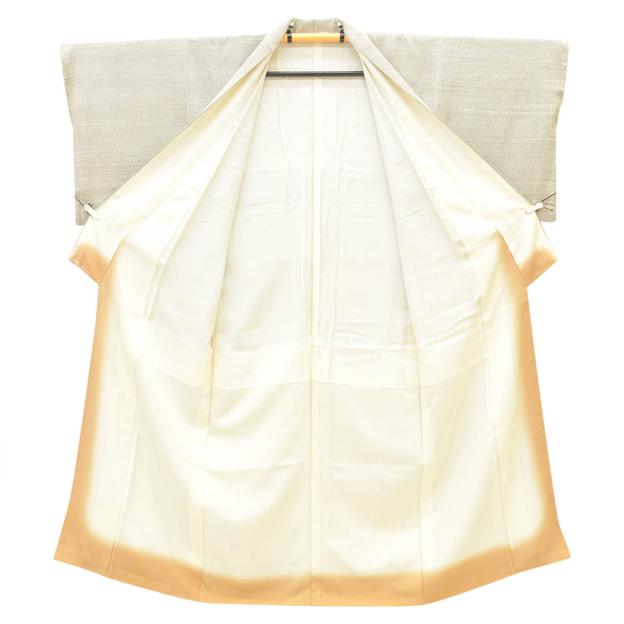 [Used] Recycled Kimono, Komon Kimono, Pure Silk, Size S (Slightly Plus Size L), Special Item, Length 154.0cm (60.6in), Sleeve Length 66.7cm (26.3in), Lined, Ready-made, Textured Weave, Gray, Silk, Reused uu2682b 