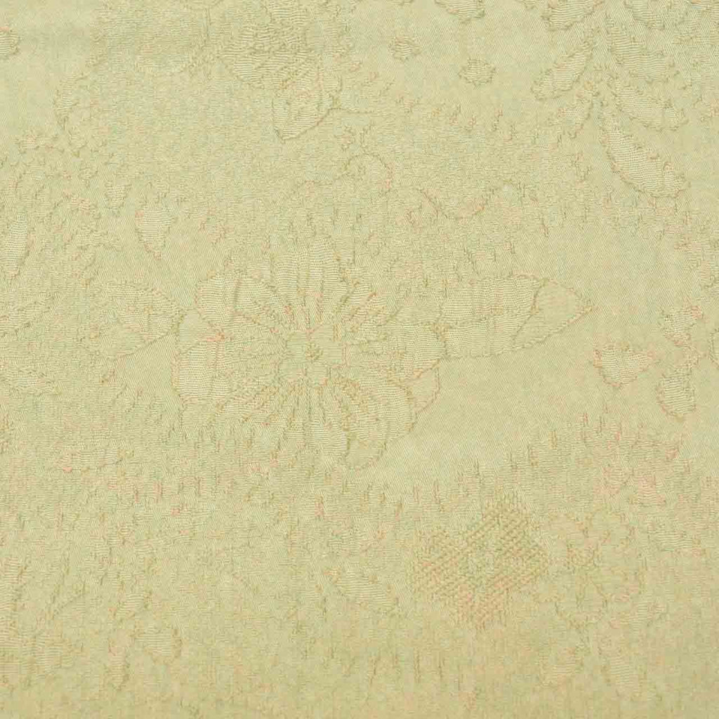 [Used] Recycled Kimono, Komon style, Pure Silk, Size M, Good Condition, Length 159.0cm (62.6in), Sleeve Length 63.3cm (24.9in), Lined, Ready-made, Textured Weave, Green Floral Pattern, Silk, Reused uu2683b 