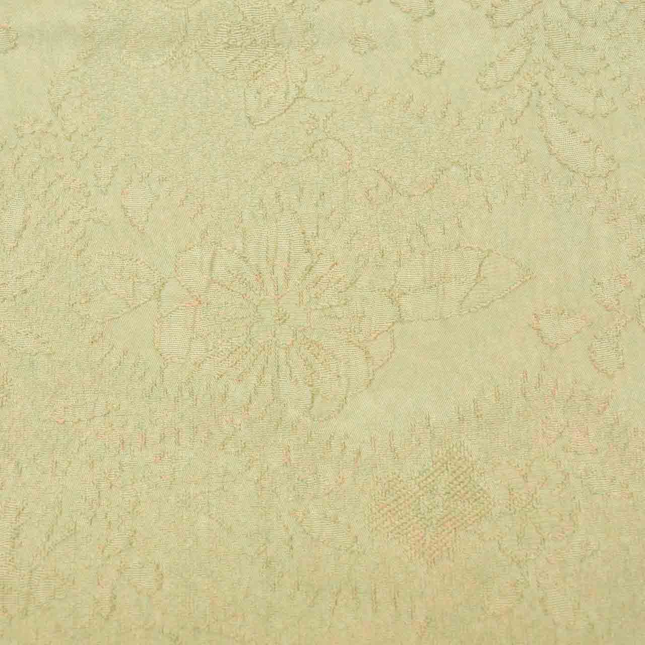 [Used] Recycled Kimono, Komon style, Pure Silk, Size M, Good Condition, Length 159.0cm (62.6in), Sleeve Length 63.3cm (24.9in), Lined, Ready-made, Textured Weave, Green Floral Pattern, Silk, Reused uu2683b 