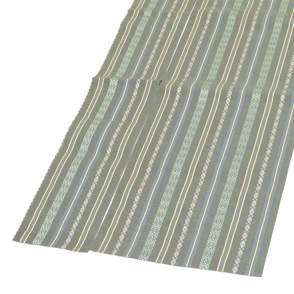 Vintage Japanese Obi | Summer Nagoya Obi | Green Silk Sha | Kenjo Pattern | Hakata-ori | Sustainable | uu2684b