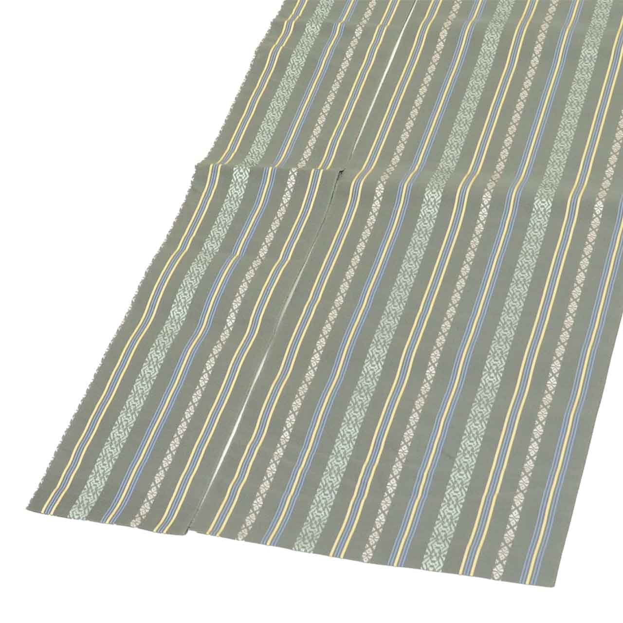 Vintage Japanese Obi | Summer Nagoya Obi | Green Silk Sha | Kenjo Pattern | Hakata-ori | Sustainable | uu2684b