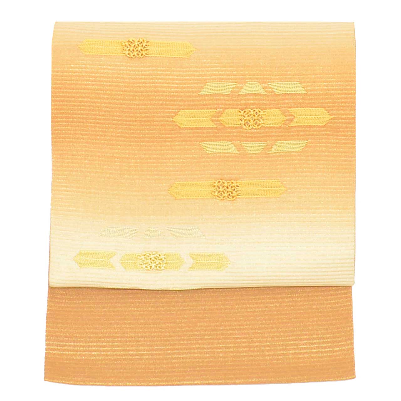 Vintage Japanese Obi | Fukuro Obi | Tan Gold Silk | Stripe | Kawari-ori | Formal | Sustainable | uu2691b