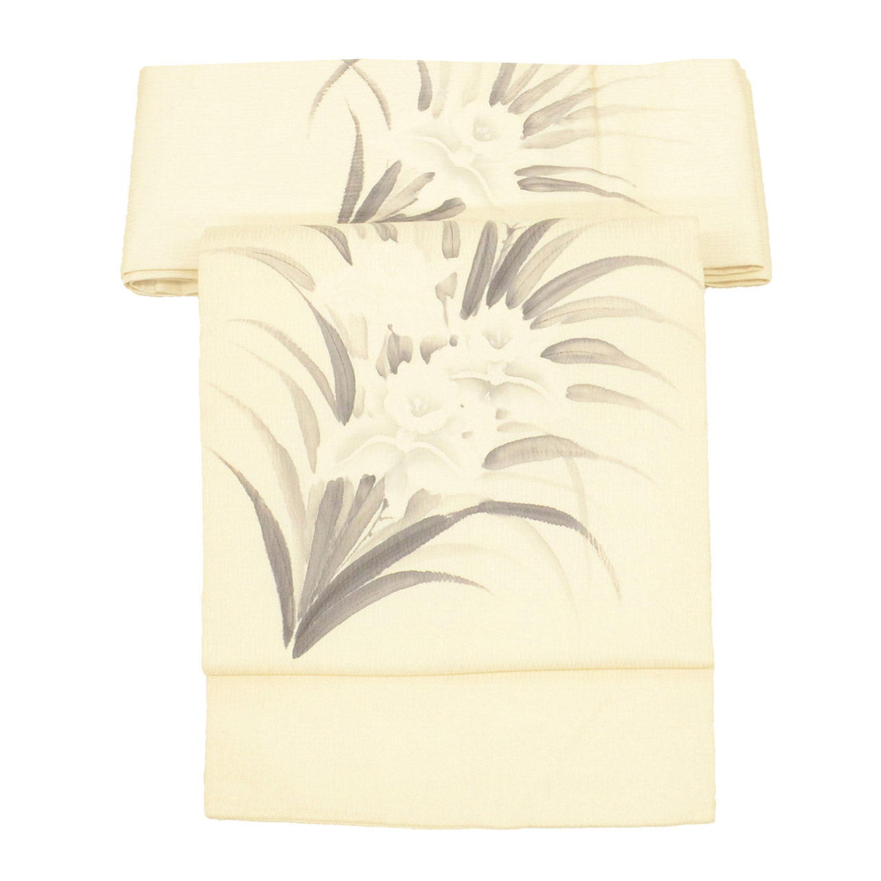 Vintage Japanese Obi | Nagoya Obi | White Silk | Floral Pattern | Casual Semi-formal | Sustainable | uu2692b