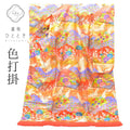【中古】 リサイクル着物 色打掛 花嫁衣装 正絹 裄65.3cm 身丈200cm LL 赤色系 鶴 花文様 刺繍 金糸 引箔 uu2700b