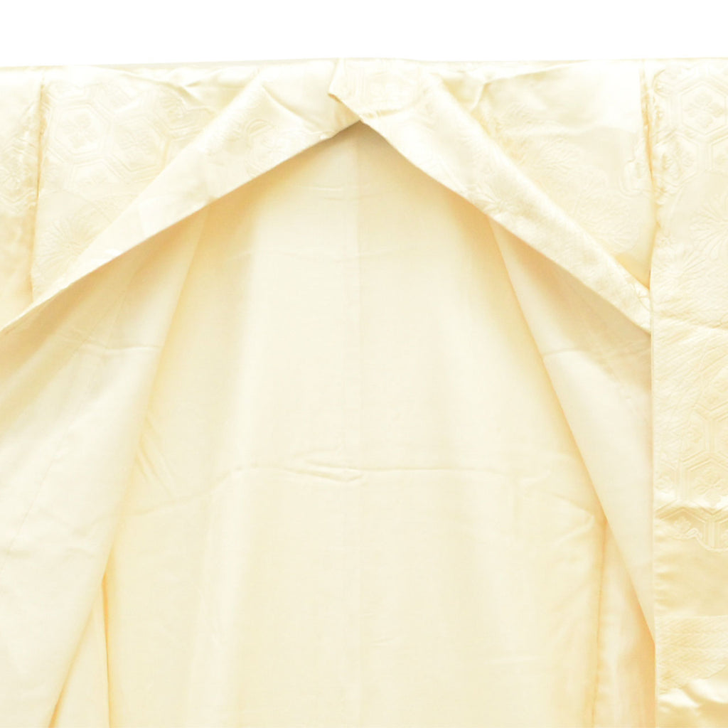 Vintage Japanese Kimono | Shiromuku | Cream Silk | Crane Flower Diamond | Kara-ori | Wedding | Sustainable | uu2701b