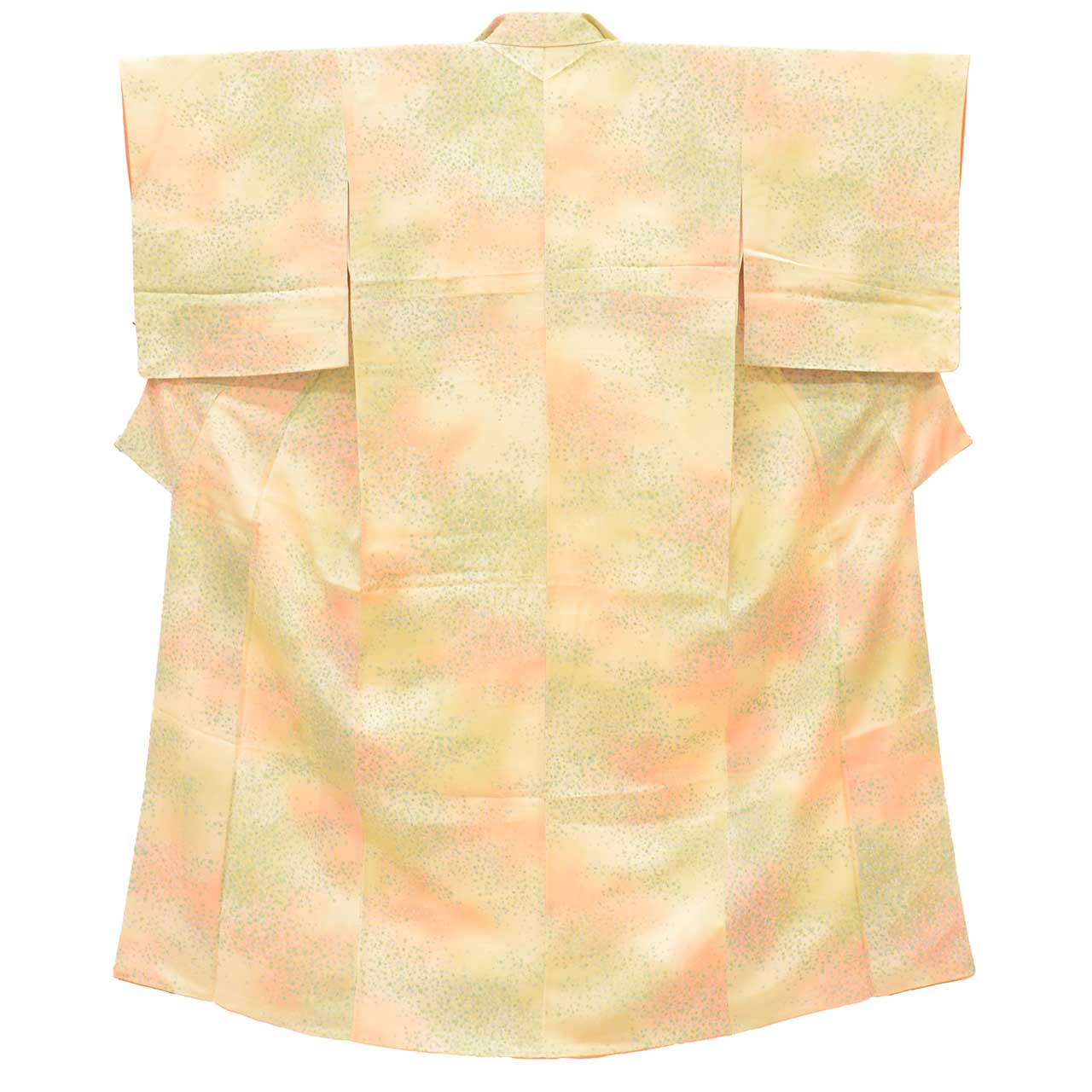 [Used] Recycled Kimono, Komon (small pattern), Pure Silk, Size S, Good Condition, Length 153.5cm (60.4in), Sleeve Length 63.0cm (24.8in), Lined, Ready-made, Unused, Orange, Gradation, Arare (hailstone pattern), Silk, Reuse, uu2719b 