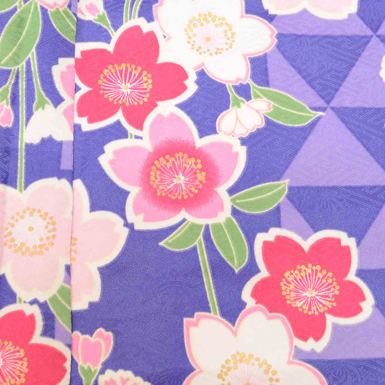 Vintage Japanese Hakama | Nishaku-sode & Hakama Set | Blue Synthetic | Cherry Blossom | Graduation | Sustainable | uu2720b