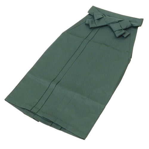 [Used] Hakama (Japanese traditional trousers) - Single item, synthetic fiber, excellent condition, recycled, green, andon-style hakama, plain, women's, graduation ceremony, coming-of-age ceremony, hakama uu2723b 