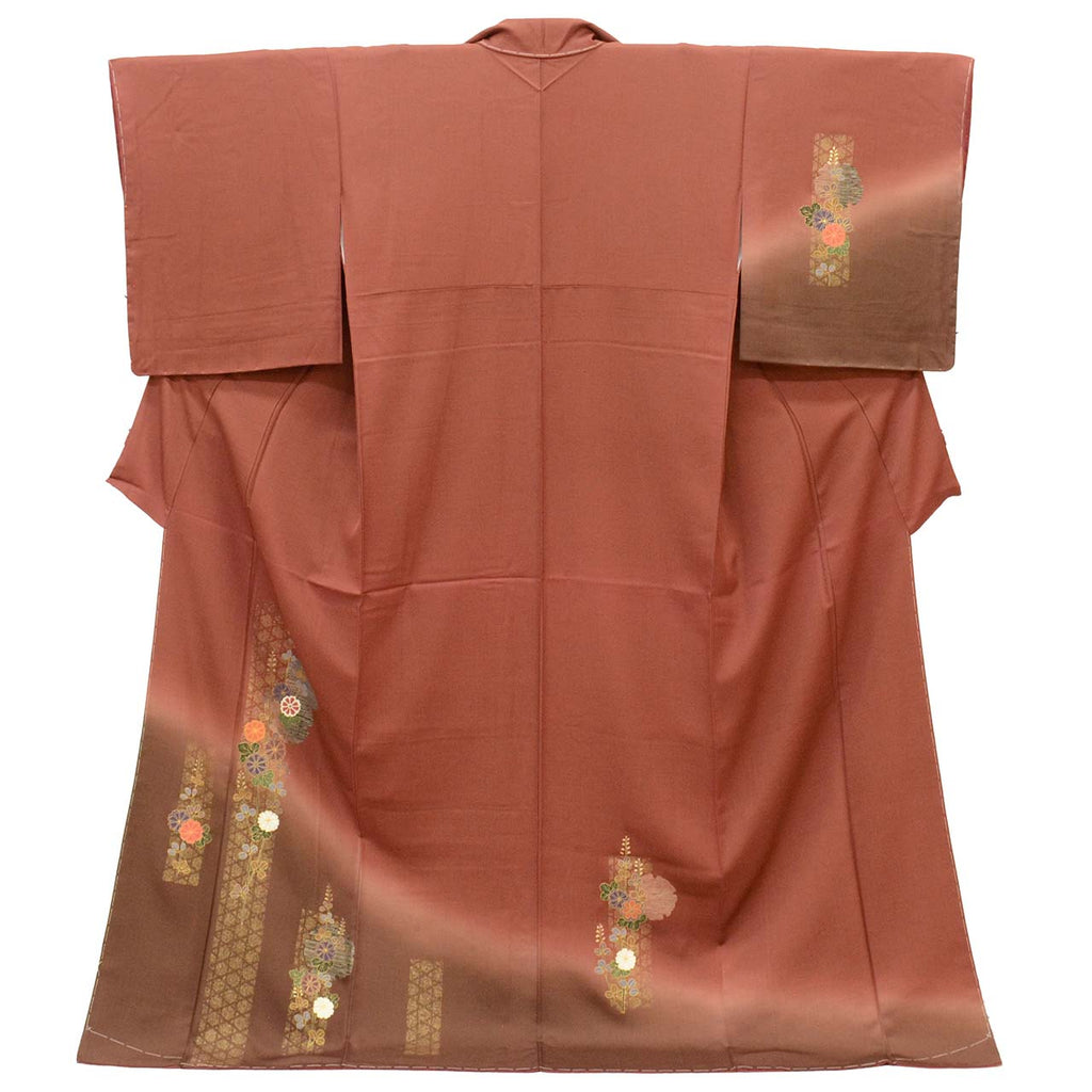 Vintage Japanese Kimono | Tsukesage | Silk | Gold Foil | Tall Size LL | Excellent | Sustainable | uu2729b