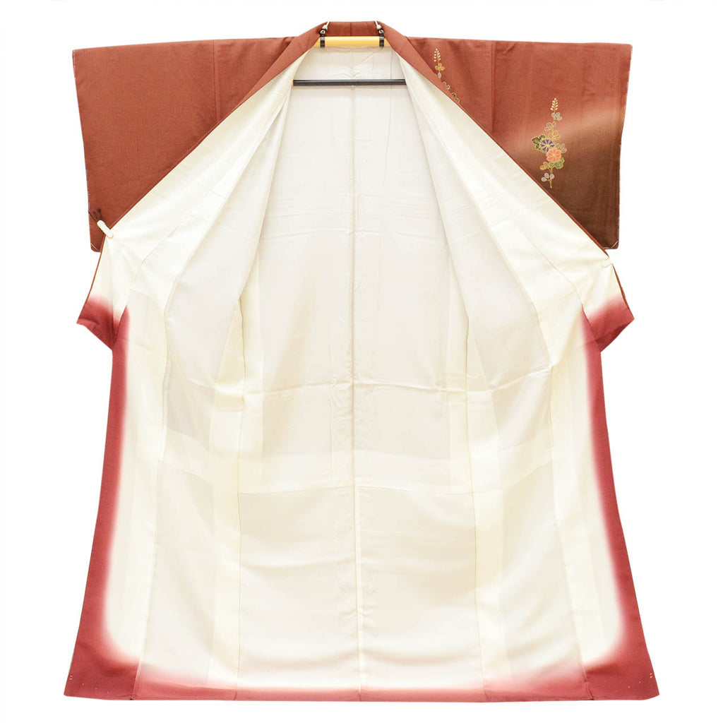 Vintage Japanese Kimono | Tsukesage | Silk | Gold Foil | Tall Size LL | Excellent | Sustainable | uu2729b