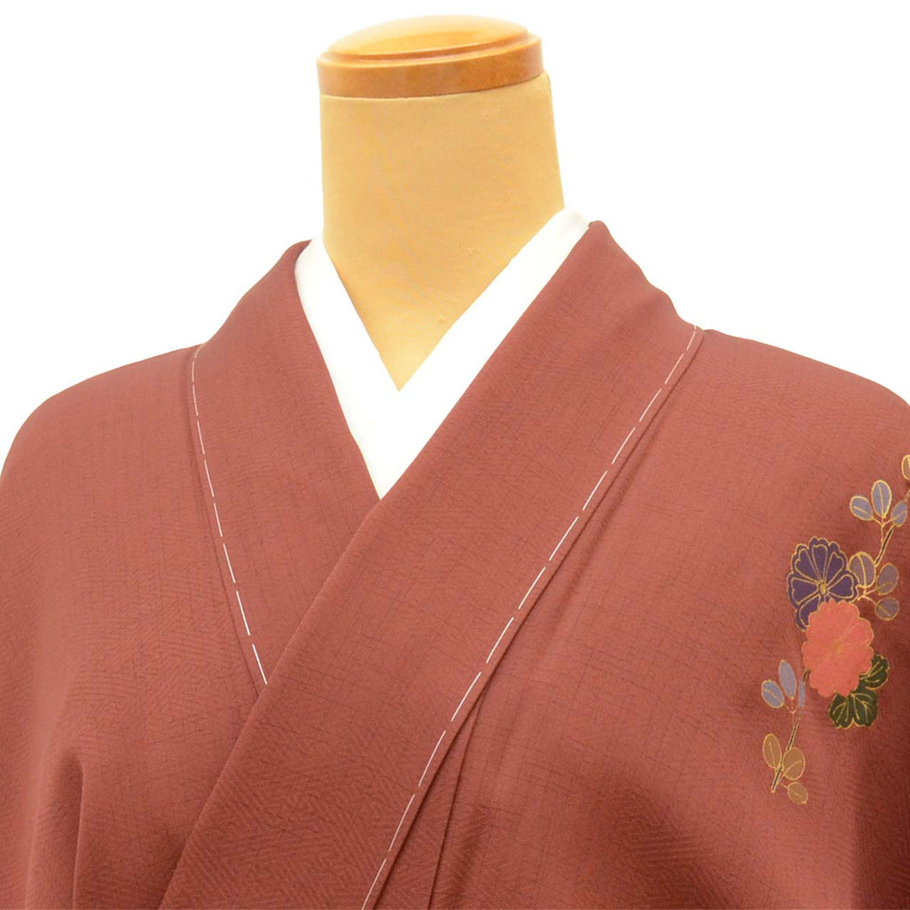 Vintage Japanese Kimono | Tsukesage | Silk | Gold Foil | Tall Size LL | Excellent | Sustainable | uu2729b