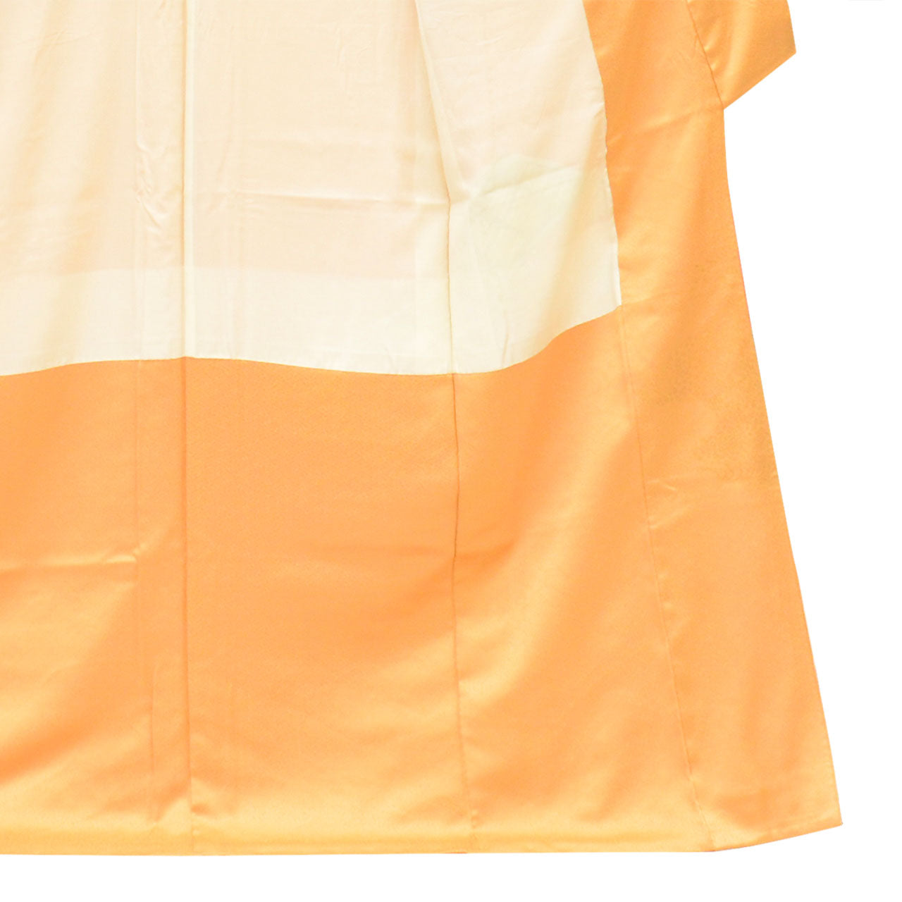 [Used] Recycled Kimono, Visiting Kimono, Pure Silk, Size M, Excellent Condition, Length 160.8cm, Sleeve Length 63.5cm, Lined, Ready-made, Gold Embroidery, Shibori Dyeing, Gold Leaf, Orange Flowers, Pine Trees, Swatow Embroidery, Silk, Reuse uu2732b 