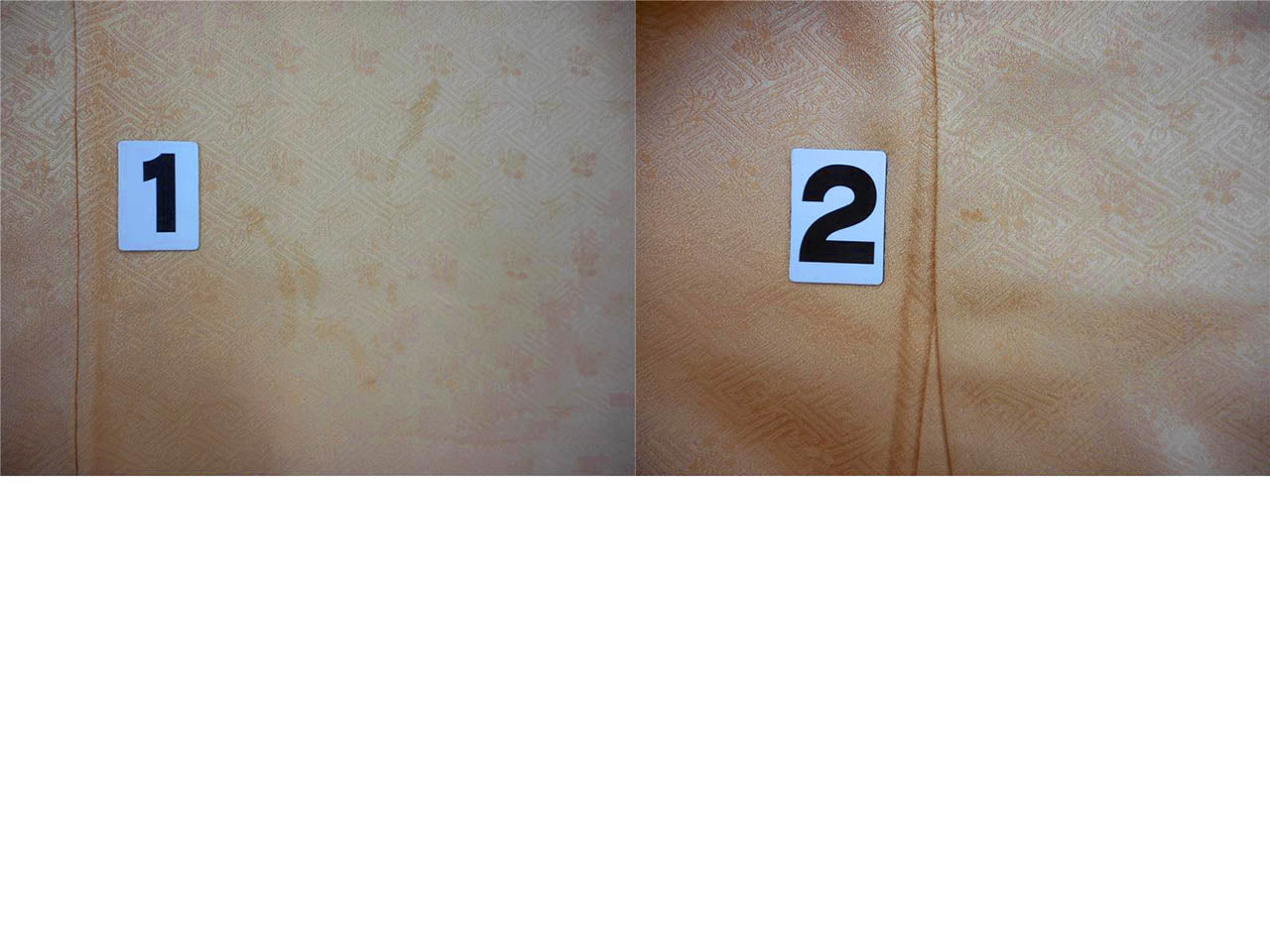 [Used] Recycled Kimono, Visiting Kimono, Pure Silk, Size M, Excellent Condition, Length 160.8cm, Sleeve Length 63.5cm, Lined, Ready-made, Gold Embroidery, Shibori Dyeing, Gold Leaf, Orange Flowers, Pine Trees, Swatow Embroidery, Silk, Reuse uu2732b 