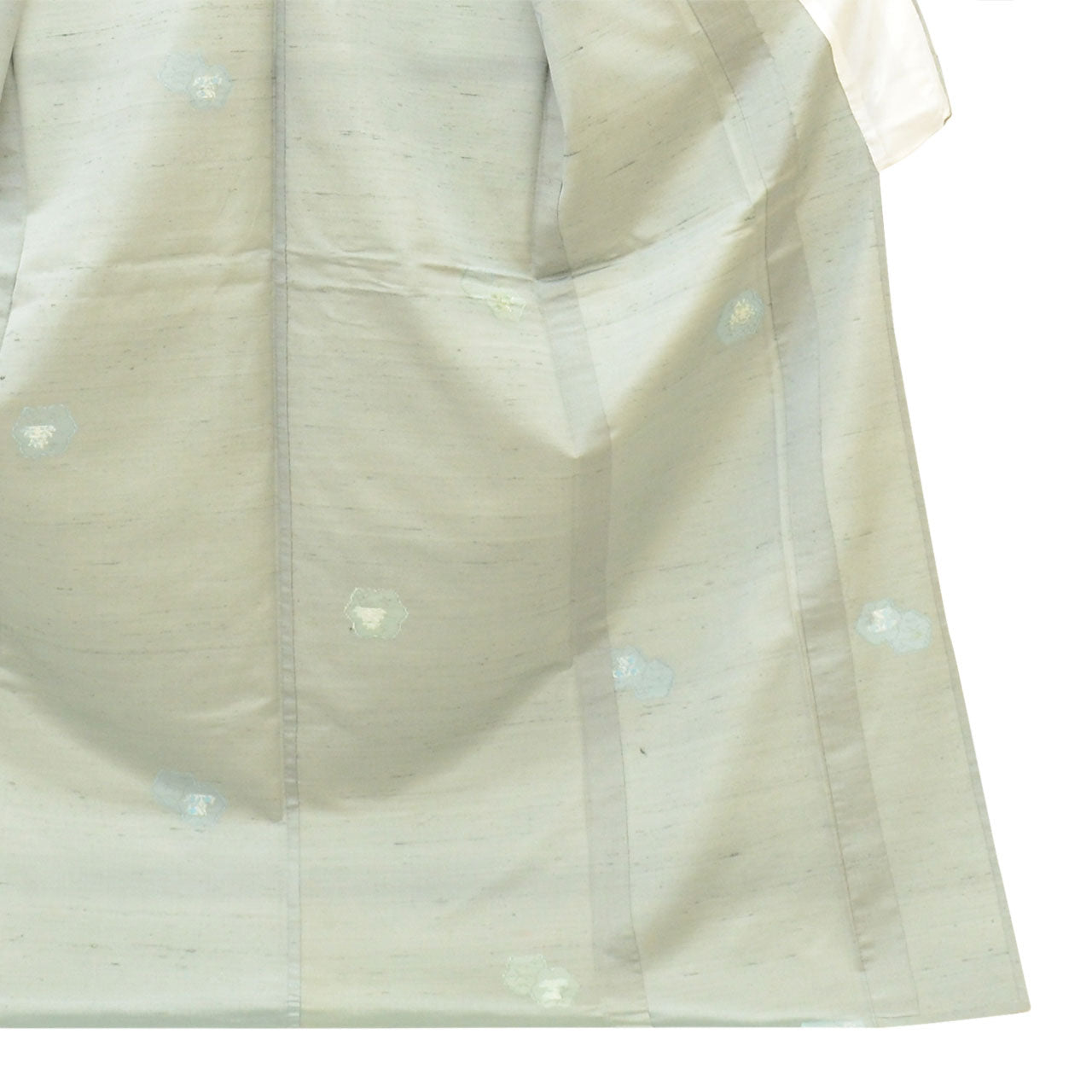 [Used] Tsumugi Silk Kimono, Hakusan Tsumugi, Recycled, Pure Silk, Size LL (Tall/Plus Size), Suitable for Tall/Slightly Curvy Figures, Special Item, Length 166cm, Sleeve Length 68.5cm, Unlined, Ready-made, Gray with Floral Pattern, Silk, Reused, uu2733b 