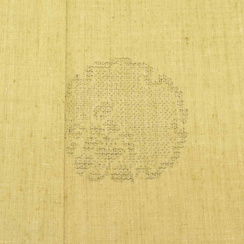 Vintage Japanese Kimono | Yuki Tsumugi | Green Silk | Snow Wheel Pattern | UNESCO Heritage | Size M | Sustainable | uu2734b