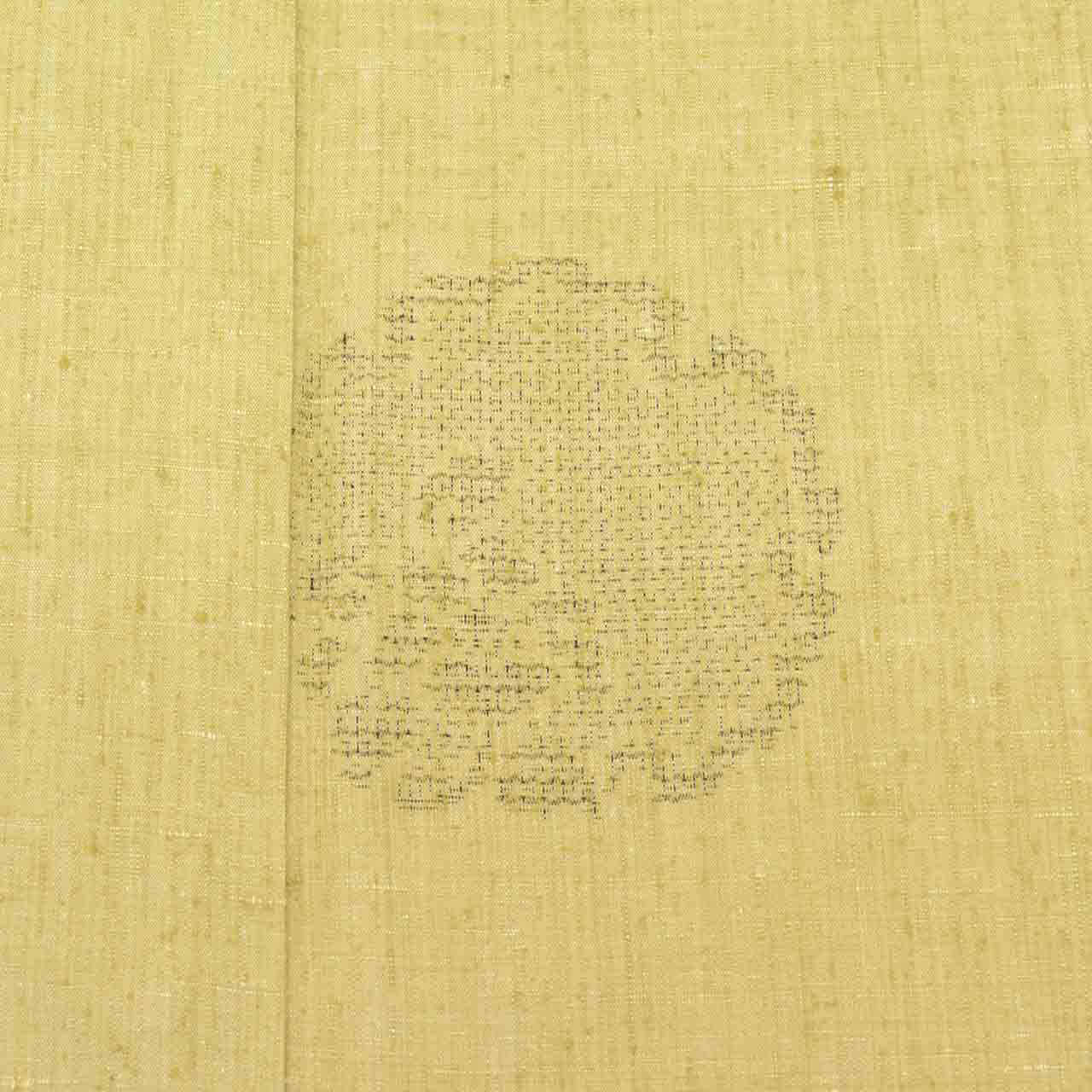 Vintage Japanese Kimono | Yuki Tsumugi | Green Silk | Snow Wheel Pattern | UNESCO Heritage | Size M | Sustainable | uu2734b