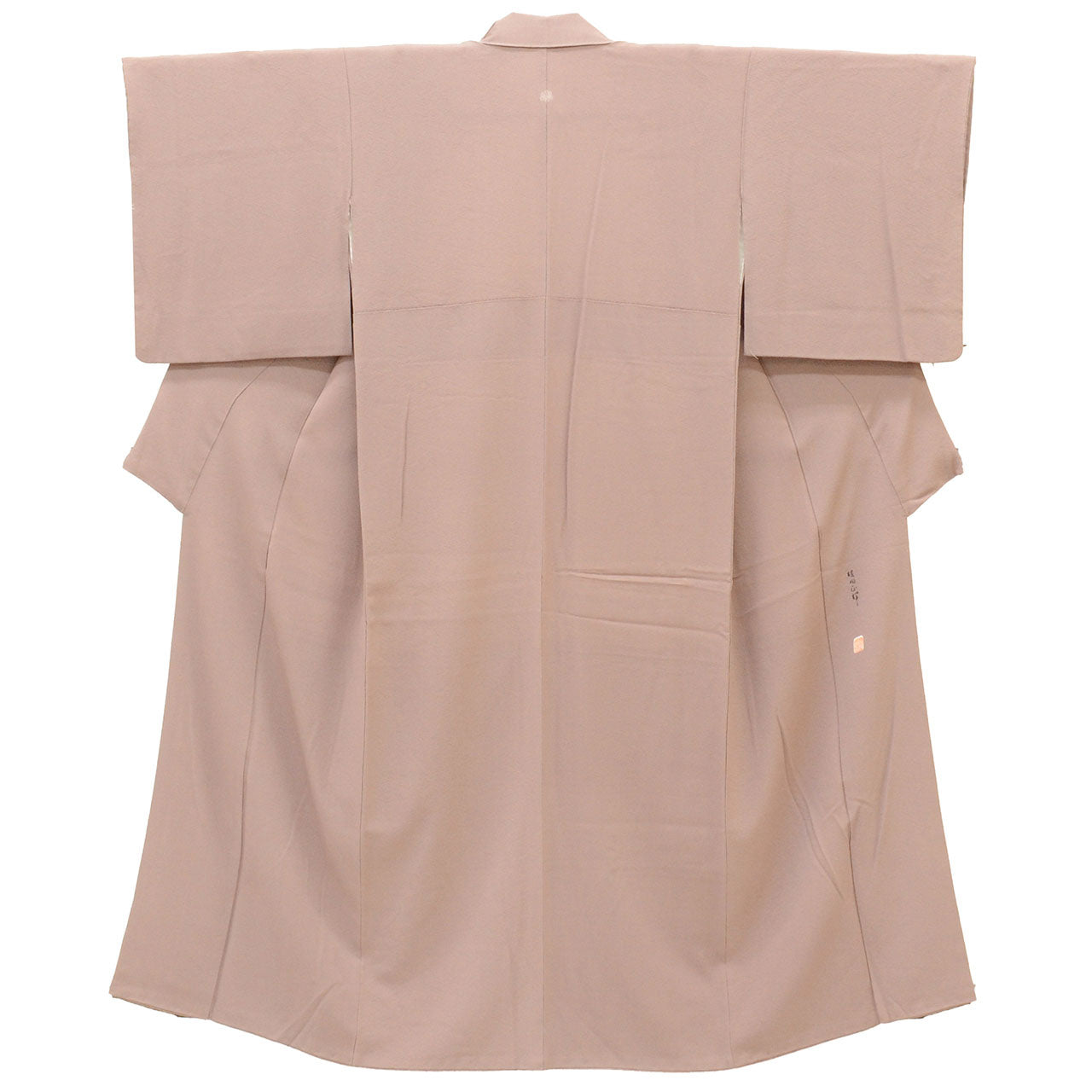 [Used] Recycled Kimono, Plain Color, Silk, Size S, Good Condition, Length 150.5cm (59.3in), Sleeve Length 61.5cm (24.2in), Lined, Ready-made, One Family Crest, Signature, Textured Weave, Purple, Dyed by Masateru Ueda, Silk, Reuse, uu2736b 