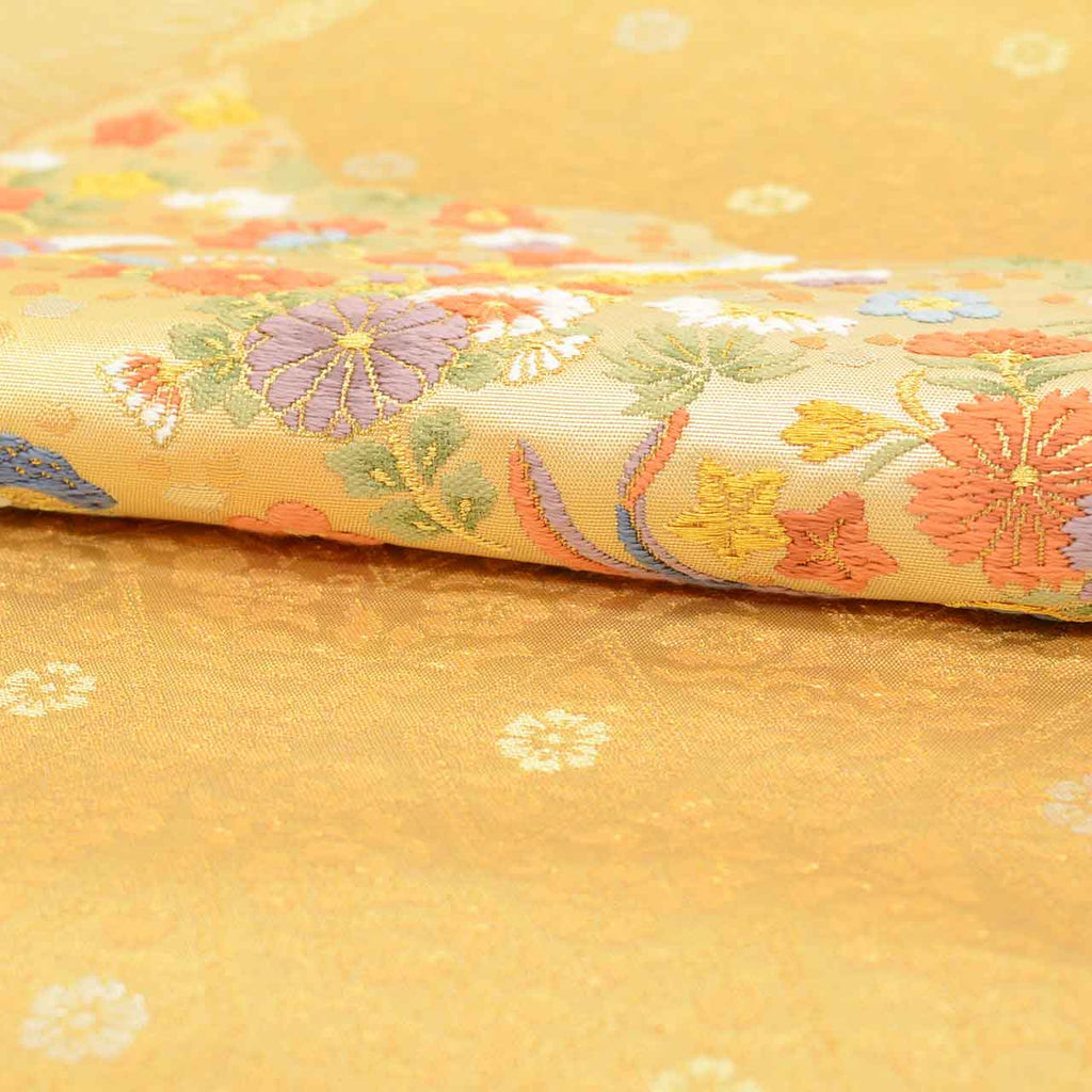Vintage Japanese Obi | Fukuro Obi | Gold Silk | Phoenix Michiyuki-Dori | Kara-ori | Ginza Kishiya | Excellent | Sustainable | uu2739b