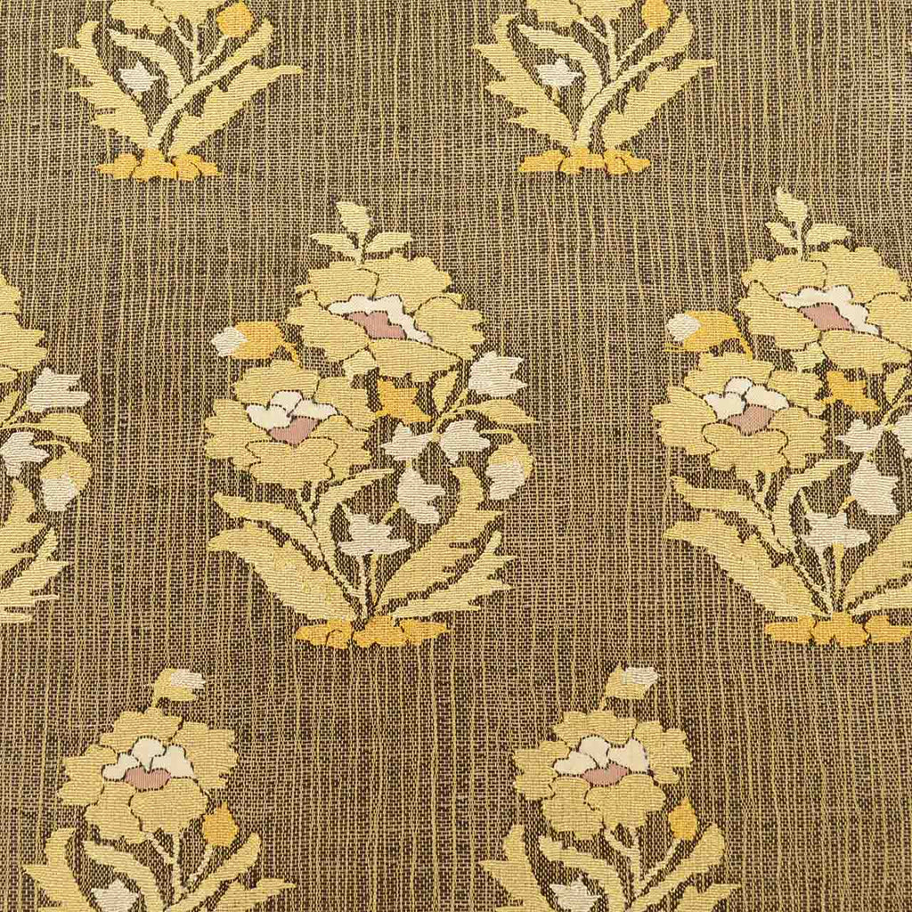 Vintage Japanese Obi | Summer Fukuro Obi | Brown Gold Silk | Botanical Pattern | Hikihaku | Excellent | Sustainable | uu2743b