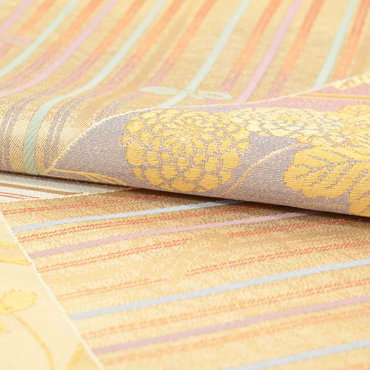 Vintage Japanese Obi | Fukuro Obi | Gold Silver Silk | Four Seasons Floral | Semi-formal | Sustainable | uu2745b