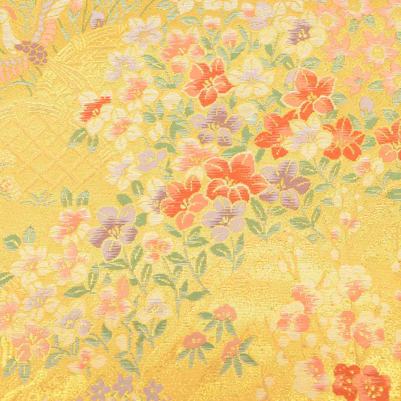 Vintage Japanese Obi | Fukuro Obi | Gold Silk | Botanical Stream | Honkin Haku Double Gold Foil | Formal | Sustainable | uu2752b