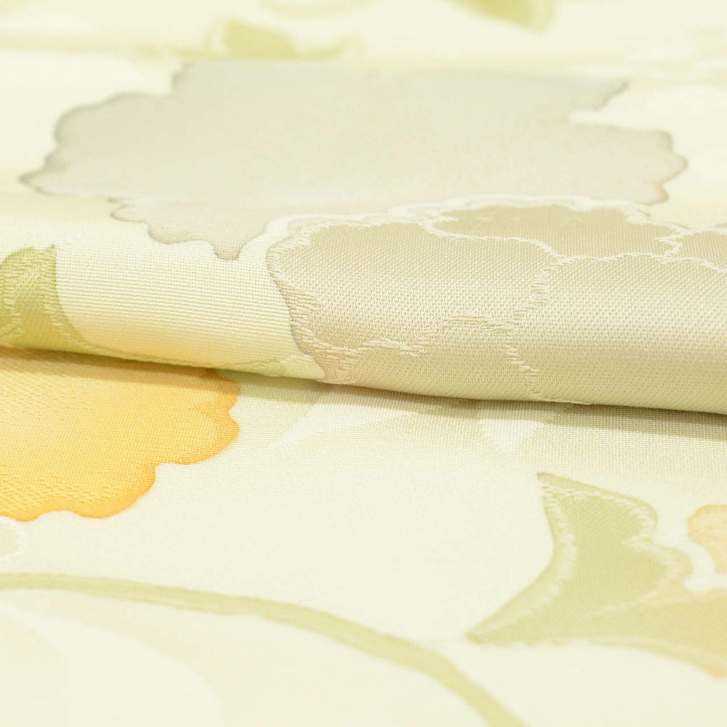[Used] Recycled Kimono, Komon style, Pure Silk, Size M, Good Condition, Length 159.0cm (62.6in), Sleeve Length 64.5cm (25.4in), Lined, Ready-made, Green, Floral Arabesque, Silk, Reused uu2756b 