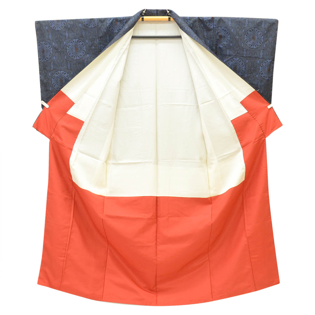 Vintage Japanese Kimono | Oshima Tsumugi | Navy Silk | Floral Pattern | Antique | Size S | Sustainable | uu2762b