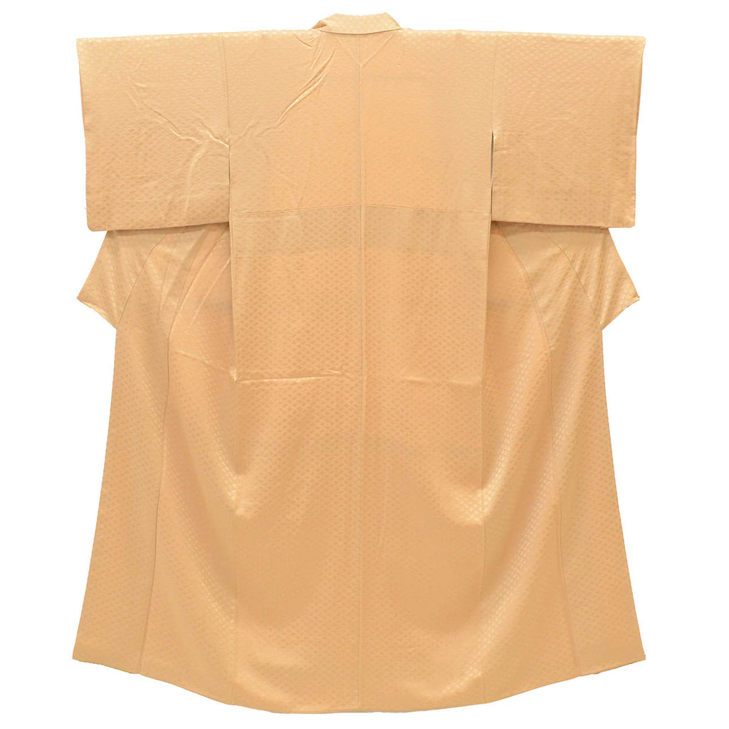 [Used] Recycled Kimono, Solid Color, Pure Silk, Size S, Excellent Condition, Length 152.0cm (59.8in), Sleeve Length 62.0cm (24.4in), Lined, Ready-made, Brown Diamond Pattern, Silk, Reused uu2766b 