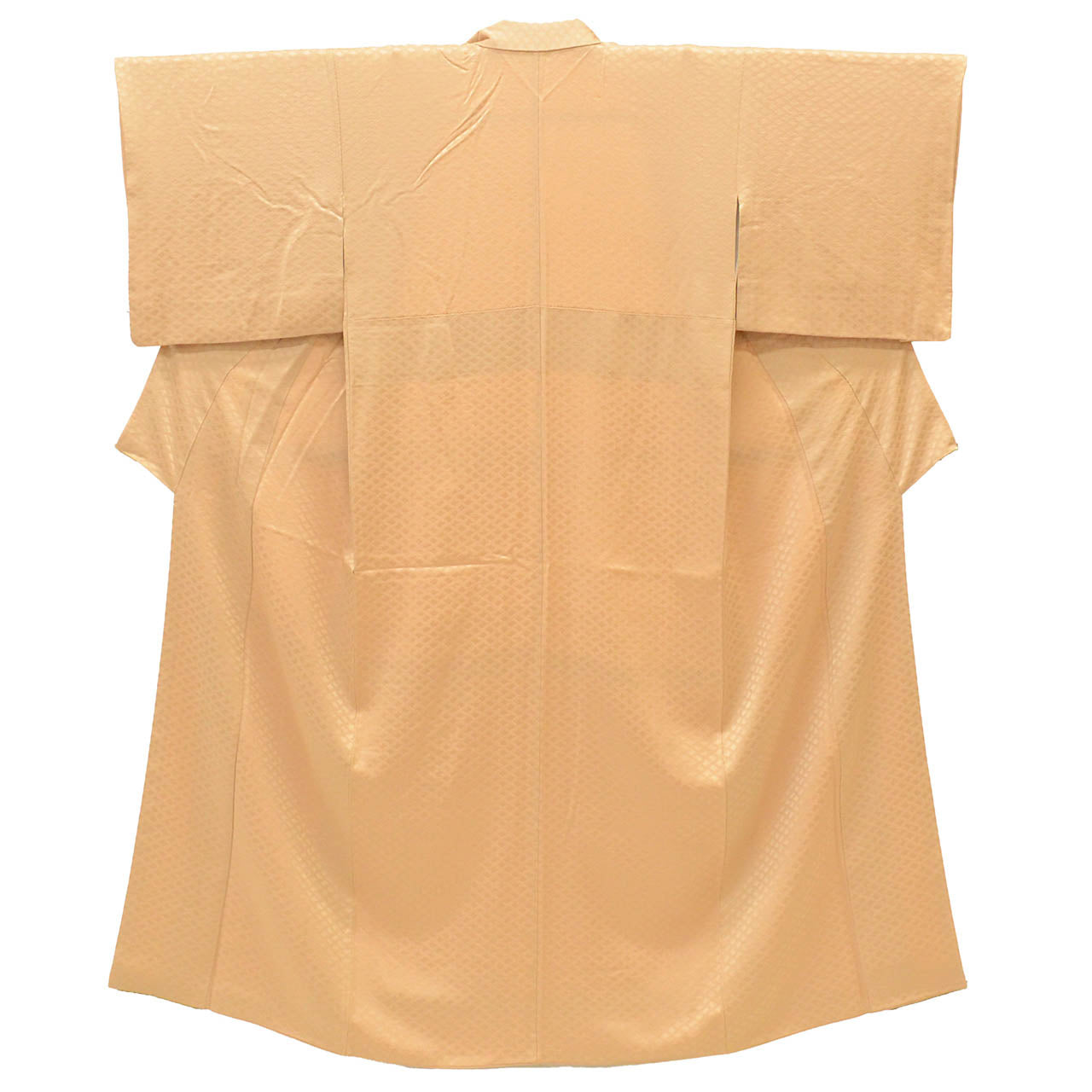 [Used] Recycled Kimono, Solid Color, Pure Silk, Size S, Excellent Condition, Length 152.0cm (59.8in), Sleeve Length 62.0cm (24.4in), Lined, Ready-made, Brown Diamond Pattern, Silk, Reused uu2766b 